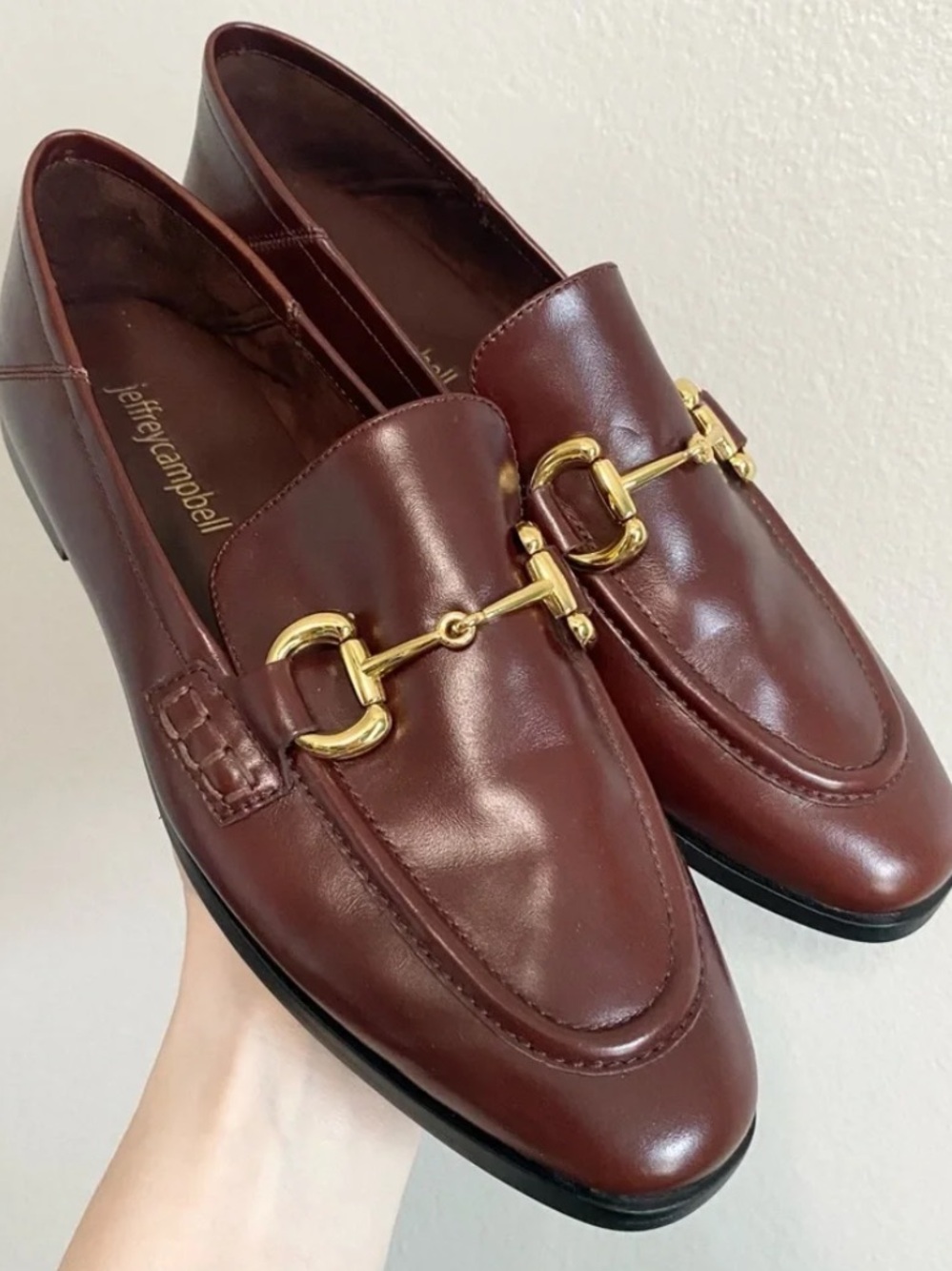Jeffrey Campbell Men’s Burgundy Leather Bit Loafers
